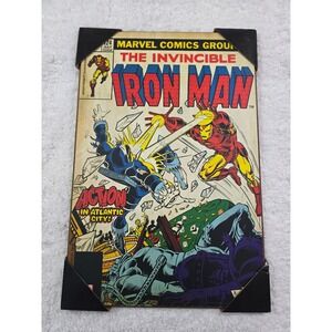 Marvel Iron Man Wood Wall Art Retro Comic Book Cover 124 Atlantic City 13x19